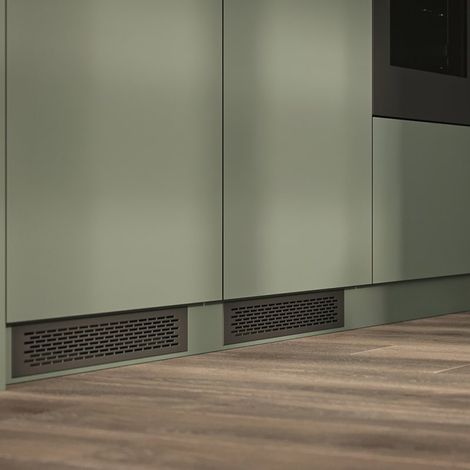 Belüftungsgitter Stegblech Aluminiumgitter 80x480mm Lüftungsgitter ovale Lochung Silber eloxiert (1/5)