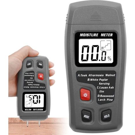 YMYNY Digital Wood Moisture Meter Wood Humidity Tester Hygrometer Timber Damp Detector Large LCD Display (Grey) (1/5)