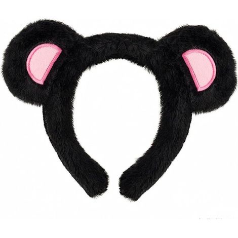 Animal Headband Soft Plush Material, Lightweight, Animal Headband, for Makeup, Black (1/5)