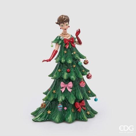 EDG Enzo De Gasperi Lady Pino Natalizia H41 cm Verde Mix – Decorazione di Natale (1/5)