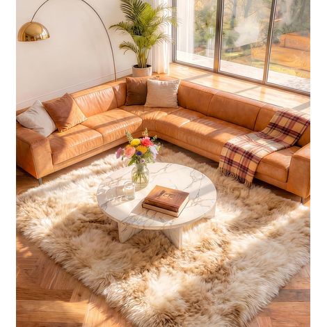 Tapis pour Salon Moquette Grande Taille Tapis Poils Longs Moderne Tapis De Sol Grand pour Couloir Soft Doux et Moelleux pour la Chambre à Coucher d'enfant(Kaki,120 x 160 cm)
