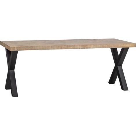 Table à manger en bois et métal noir PUPULE