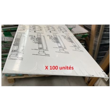 Lot de 100 couvercles pour goulotte GTL 13M largeur 244mm Hauteur 2600mm blanc Opale IK09 SCHNEIDER 13526