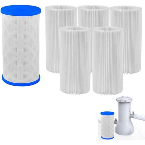 Juego de 6 filtros para piscina, kit de repuesto tipo A/C, compatible con los modelos 29000E y 59900E. (1/5)