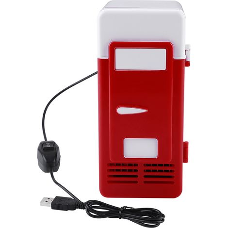 LED-Mini-USB-Kühlschrank, USB-Kühlschrank, Getrnke, Getrnkedosen, Kühlschrank und Heizung, Rot