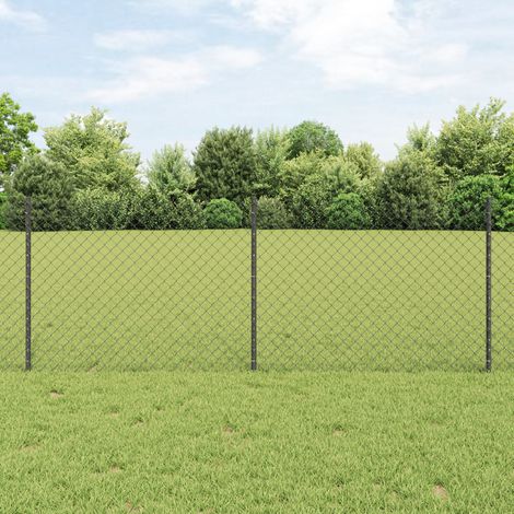 vidaXL Clôture grillagée avec poteau 10 x 0,8 m Acier recouvert de PVC