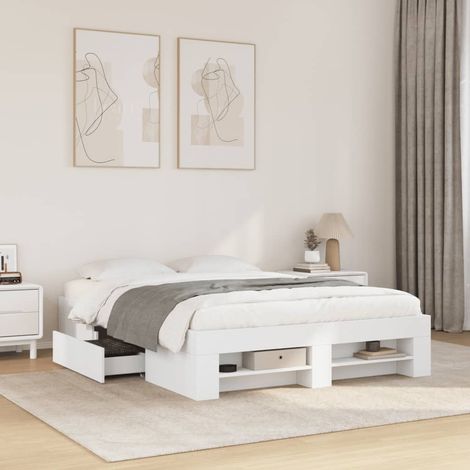 Estructura de cama madera de ingeniería blanca 120x200 cm (1/5)