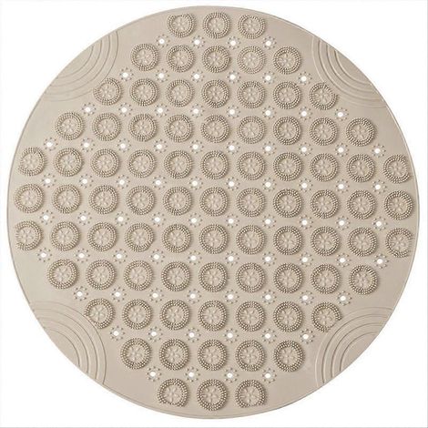 Tapis de douche rond antidérapant à forte aspiration avec trous d'évacuation, E (1/5)
