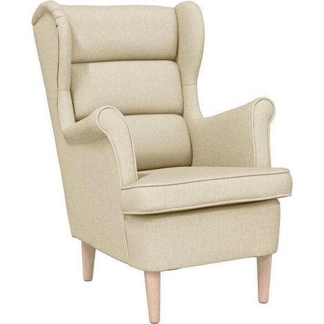 Fauteuil beige, dimensions 74 x 84 x 100 cm, tissu