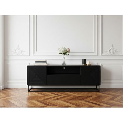 BOBOCHIC - Meuble TV 167 cm ALICE pieds en métal Noir (1/5)