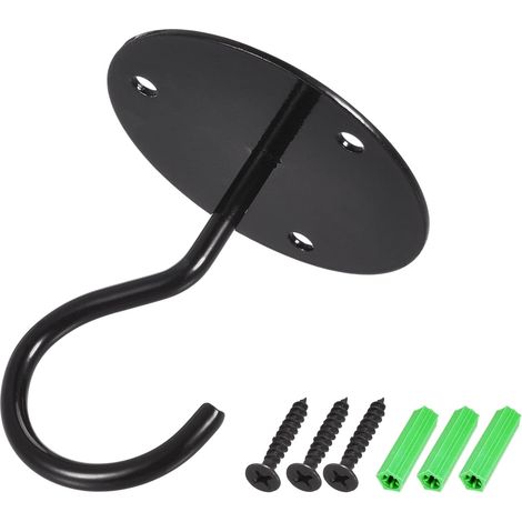 2er Pack Deckenhaken Wandmontage 65mm für hängende Kronleuchter Pflanzen Noir (1/5)