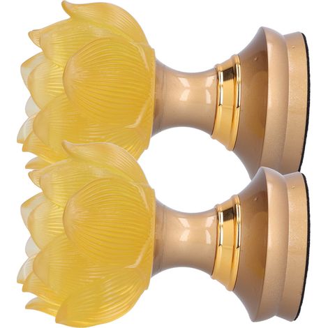 Lot de 2 lampes LED en forme de lotus et de Bouddha, imitation émaillée colorée, lampe de prière pour la maison, la méditation, objets bouddhistes, prise européenne, 100-240 V (1/5)