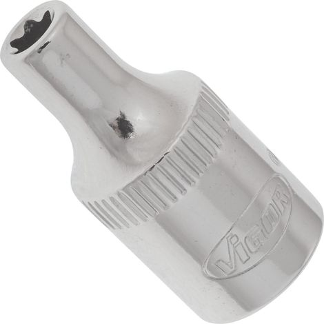 VIGOR T Steckschlüsseleinsatz, V2185N, 1/4 Zoll (6,3 mm) Vierkant, E Profil, SW E4 (1/2)