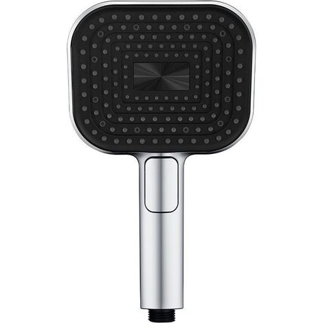 Knob of shower square modern with flexible and bracket adjustable, knob of shower high pressure for home and camping-car, chrome (1/5)
