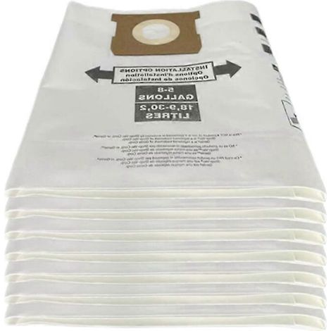 Lot de 7 sacs universels pour aspirateur à sec de 5 à 8 gallons (compatibles avec les aspirateurs d'atelier Ridgid VF Dus de 5 à 8 gallons).-AquaForge (1/5)
