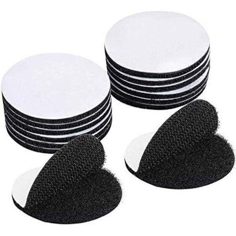 15 Pièces Noir Scratch Autocollant Double Face,Bande Auto-Adhésif, Adhesif Double Face Extra Fort, Rond (5 x 5cm) (1/4)