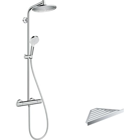 HANSGROHE Crometta S 240 columna de ducha termostática cromada + estante AddStoris