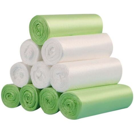 200 sacs poubelles biodégradables, sacs poubelles compostables biodégradables de 20 litres d'épaisseur pour la nourriture, la maison, la cuisine, le bureau, la maison, les déchets de jardin pour anima