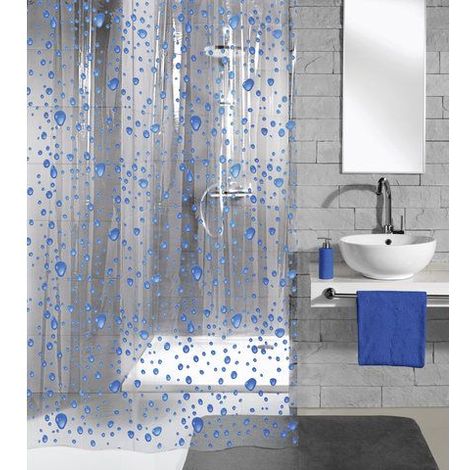 Kleine Wolke Duschvorhang Bubble marineblau, 180 x 200 cm Duschvorhänge