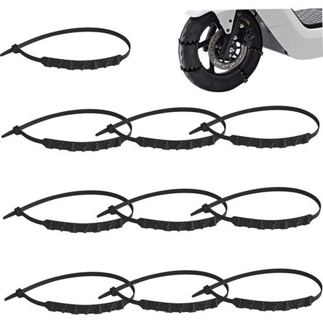 10 catene da neve per moto e bici elettriche, catene antiscivolo, ruote universali in nylon (1/5)