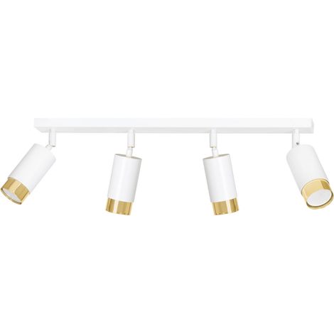 Plafoniera Emibig Hiro 4 faretti GU10 bianco oro 60cm (1/5)