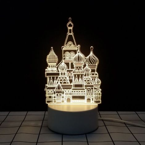 Lampe lumineuse château enchanté 3D, 1 W (1/5)
