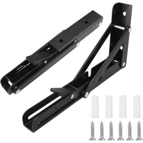 Folding Bracket Stainless Steel Foldable Console Bracket, Load-Bearing Folding Shelf Brackets, Heavy Duty Retractable Foldable Console Bracket, for Garage, Kitchen, Bedroom.(20cm, 2Pcs) (1/5)