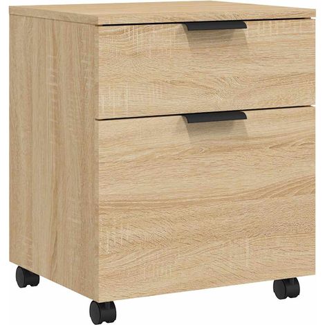Maison Exclusive - Archivador ruedas madera contrachapada roble S