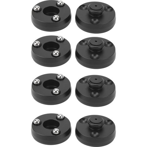 Pieds d'isolation pour enceintes HiFi, amortisseurs de vibrations en aluminium 39 x 24 mm avec billes, pour enceintes, caissons de basses, lecteurs CD/DVD et amplificateurs IF4023B, noirs (1/5)