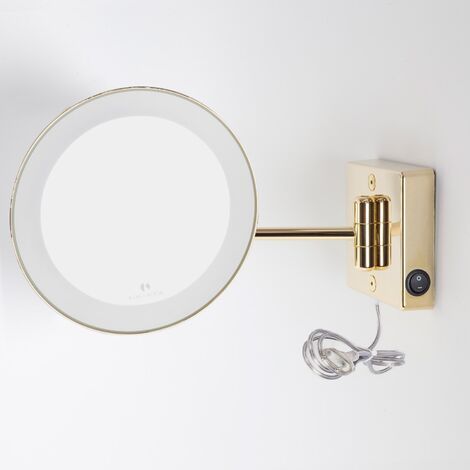 Miroir grossissant x3 à LED alimentation externe simple bras or - Koh-I-Noor C361G3 (1/4)