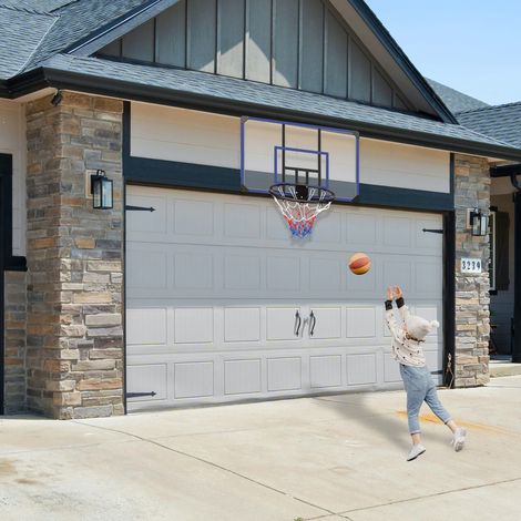 Canasta de baloncesto de pared 112 x 72 cm con tablero y aro, interior/exterior HAVRYA (1/4)