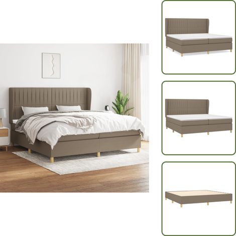 The Living Store Boxspringbett mit Matratze Taupe 200x200 cm Stoff - Boxspringbett - Doppelbett - Bettenrahmen - Lattenrost - Tapete (1/5)