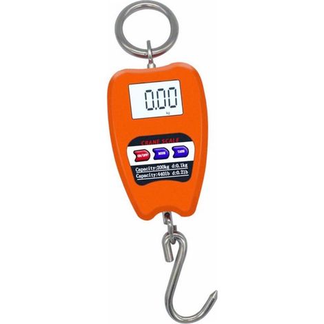 Balance suspendue industrielle robuste pour la ferme, la chasse, le tir à l'arc, la pêche au gros et le levage, avec capteur numérique précis, professionnelle (440 lb orange) (1/4)