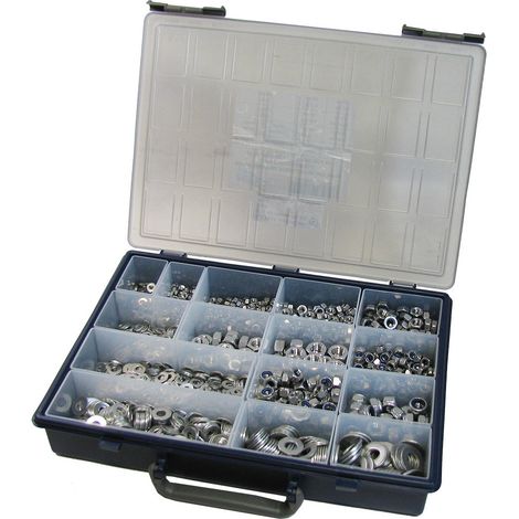 Assortiment de 1760 Rondelle / Ecrou hexagonale / Ecrou frein Inox A2 - 1 pièce (1/5)