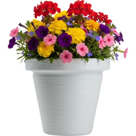 Blumentopf Srtia Riflo weiß h33,9x39 cm
