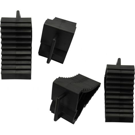 Wheel Chocks Tyre Brake Stoppers with Handle X4 (Trailer Caravan Wedges Black Plastic)