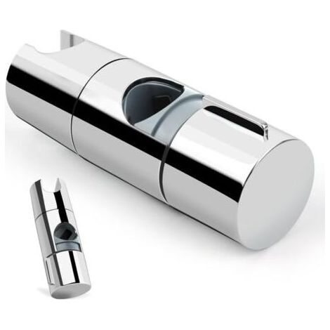 Support de Douche，Support de Douche à Main Remplaçable，support pommeau de douche，Adapté à la Barre de Douche，support douche sans percage pour Salle de Bain，ABS Chromé (1/4)