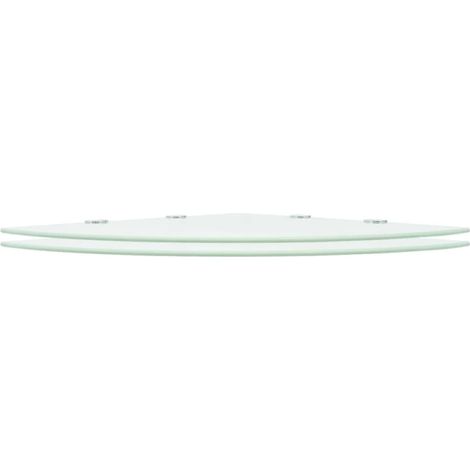 Étagères d'angle 2 pcs Étagères flottantes et supports chromés Verre Blanc 45x45 cm (1/5)