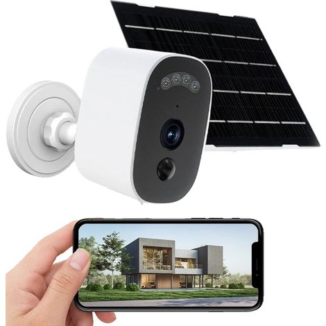 Cámara de seguridad, alimentada por energía solar, audio bidireccional, cámara de 3 MP. (1/5)
