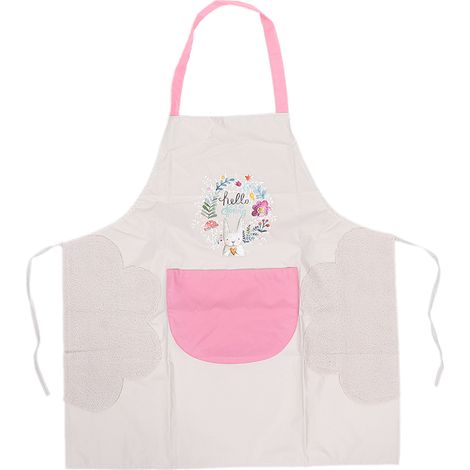 Tablier de cuisine beige imperméable anti-taches pour bricolage et pâtisserie, motif chiot, lavable en machine, taille adulte (1/5)