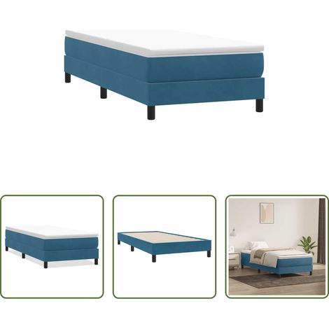 vidaXL Confort - Sommier à lattes de lit sans matelas bleu foncé 90x210 cm (1/5)