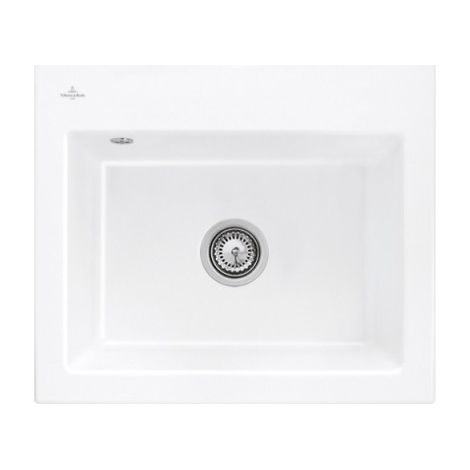 VILLEROY ET BOCH Subway 60 S fregadero 60 x 51 cm sin escurridor Snow White CeramicPlus con desagüe automático (1/2)