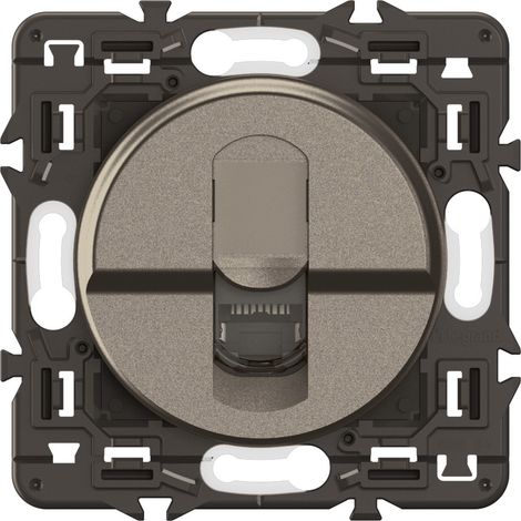 Legrand - Prise RJ45 Céliane Catégorie 6 FTP - Enjoliveur Titanium et support