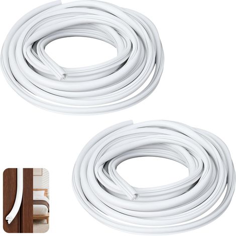 2x5M Joint De Porte Pour Rainure, Joint D'Étanchéité PVC Blanc Pour Cadre De Porte En Bois, Isolation Phonique Et Thermique, Calfeutrage Anti Courant D'Air Froid Et Poussière (Fente 3.5mm) (1/4)