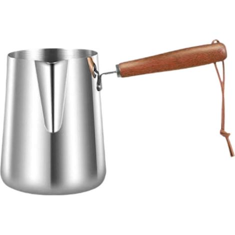 Türkische Kaffeekanne mit Milchwärmer, multifunktionaler Kaffeebecher, Milchaufschäumkännchen aus Edelstahl für Restaurant, Büro und Küche-350ml