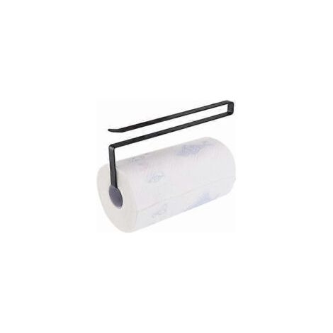 Porte-rouleau de kitchen - Porte-rouleau de papier toilette - Porte-rouleau - Acier - Noir - Sans perçage - À suspendre - 26 x 11,5 x 1,3 cm-Crezuo