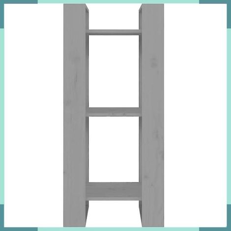 813861 Bibliothèque/Séparateur de pièce Gris 41x35x91 cm Pin solide (1/5)