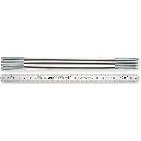 BMI Aluminiumgliedermaßstab silberfarben, 1 m, Gliederstärke 1,4 mm, abriebfest