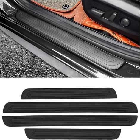 Lot de 4 protections de seuil de porte pour Mitsubishi Outlander 2023-2025, en caoutchouc résistant aux rayures, noir. (1/5)