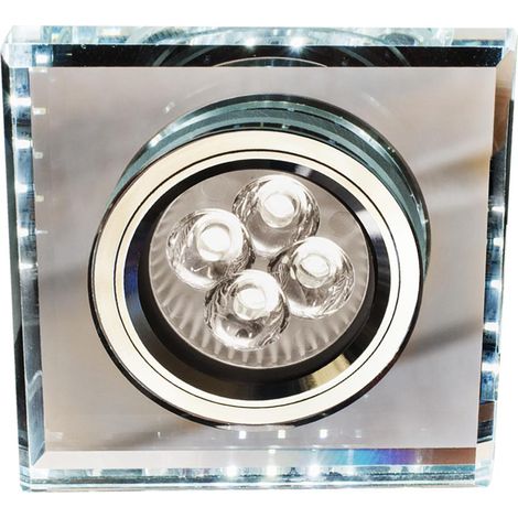 Faretto incasso quadrato vetro cromo GU10+LED Candellux SS-22 (1/4)